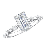 Emerald Cut 2 Carat Lab Grown Diamond Engagement Ring IGI Certified