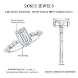 Emerald Cut 2 Carat Lab Grown Diamond Engagement Ring IGI Certified
