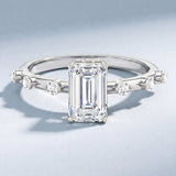 Emerald Cut 2 Carat Lab Grown Diamond Engagement Ring IGI Certified