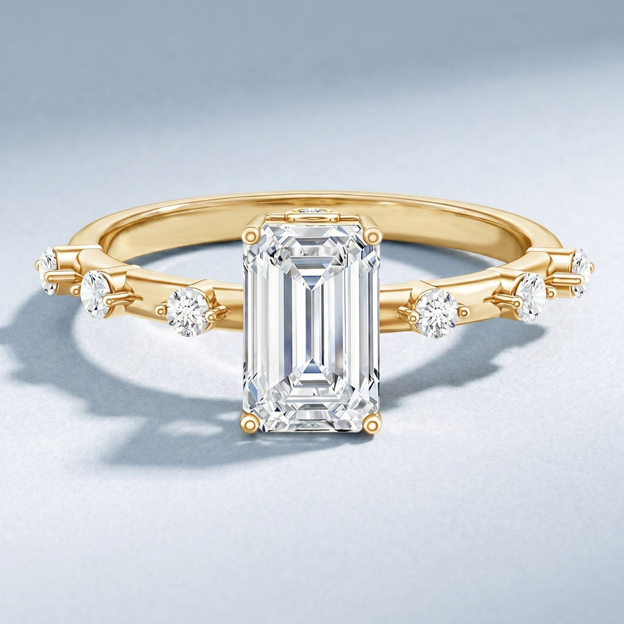 Emerald Cut 2 Carat Lab Grown Diamond Engagement Ring IGI Certified