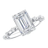 IGI Certified 3 Carat Emerald Cut Lab Grown Diamond Engagement Ring
