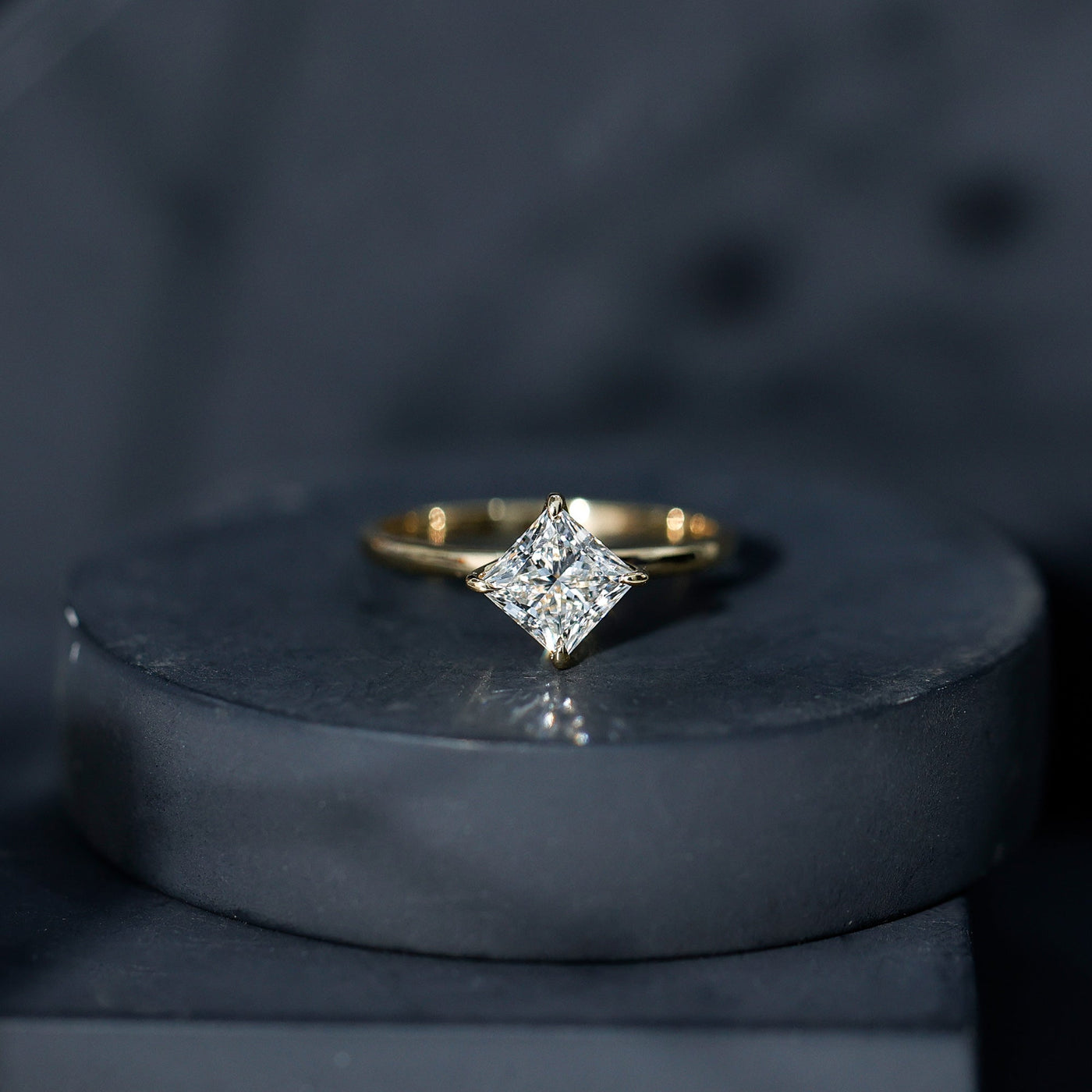 1 Carat Lab Created Diamond Princess Cut Engagement Ring IGI Certified