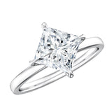 Solitaire 2 Carat Lab Grown Diamond Princess Cut Engagement Ring IGI Certified