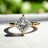 Solitaire 2 Carat Lab Grown Diamond Princess Cut Engagement Ring IGI Certified