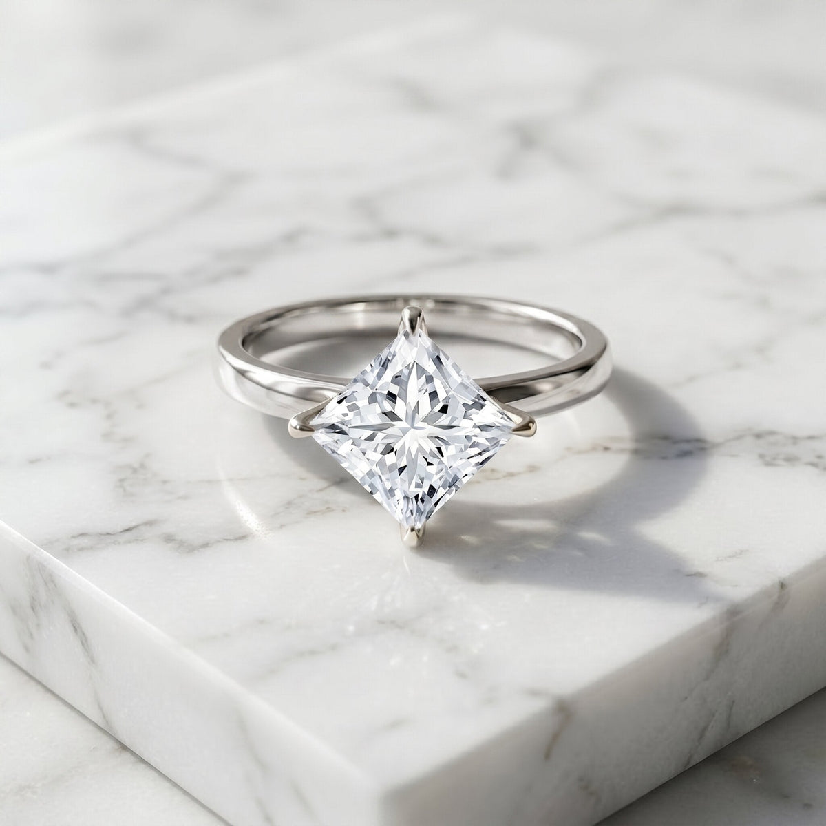 IGI Certified Lab Grown Diamond 3 Carat Princess Cut Engagement Ring