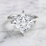 IGI Certified 4 Carat Princess Cut Lab Grown Diamond Engagement Ring