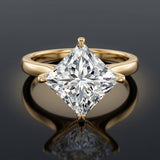 IGI Certified 4 Carat Princess Cut Lab Grown Diamond Engagement Ring