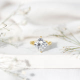Solitaire 5 Carat Princess Cut Lab Grown Diamond Huge Engagement Ring with IGI Certificate