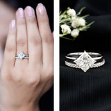 IGI Certified 2 Carat Lab Grown Diamond Princess Cut Bridal Ring Set for Her
