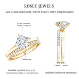 IGI Certified 2 Carat Lab Grown Diamond Princess Cut Bridal Ring Set for Her