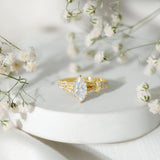 1 Carat Marquise Cut Lab Grown Diamond Split Shank Engagement Ring with IGI Certificate