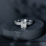 Ethically Sourced 3 Carat Lab Grown Diamond Emerald Cut Engagement Ring IGI Certified