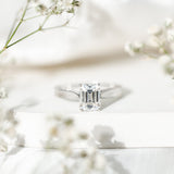 Ethically Sourced 3 Carat Lab Grown Diamond Emerald Cut Engagement Ring IGI Certified
