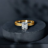 Ethically Sourced 3 Carat Lab Grown Diamond Emerald Cut Engagement Ring IGI Certified