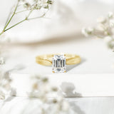 Ethically Sourced 3 Carat Lab Grown Diamond Emerald Cut Engagement Ring IGI Certified