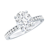 IGI Certified 2 Carat Lab Grown Diamond Oval Engagement Ring With Side Stones