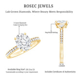 IGI Certified 2 Carat Lab Grown Diamond Oval Engagement Ring With Side Stones