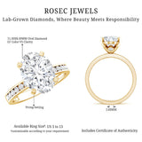 IGI Certified 3 Carat Lab Grown Diamond Oval Engagement Ring for Women