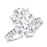 4 Carat Oval Shaped Lab Grown Diamond Huge Engagement Ring with IGI Certificate