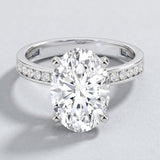 4 Carat Oval Shaped Lab Grown Diamond Huge Engagement Ring with IGI Certificate
