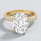 4 Carat Oval Shaped Lab Grown Diamond Huge Engagement Ring with IGI Certificate