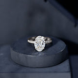 Oval Cut 5 Carat Lab Grown Diamond Big Engagement Ring with IGI Certificate
