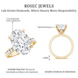 Oval Cut 5 Carat Lab Grown Diamond Big Engagement Ring with IGI Certificate
