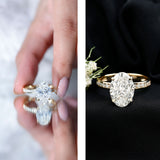 Oval Cut 5 Carat Lab Grown Diamond Big Engagement Ring with IGI Certificate