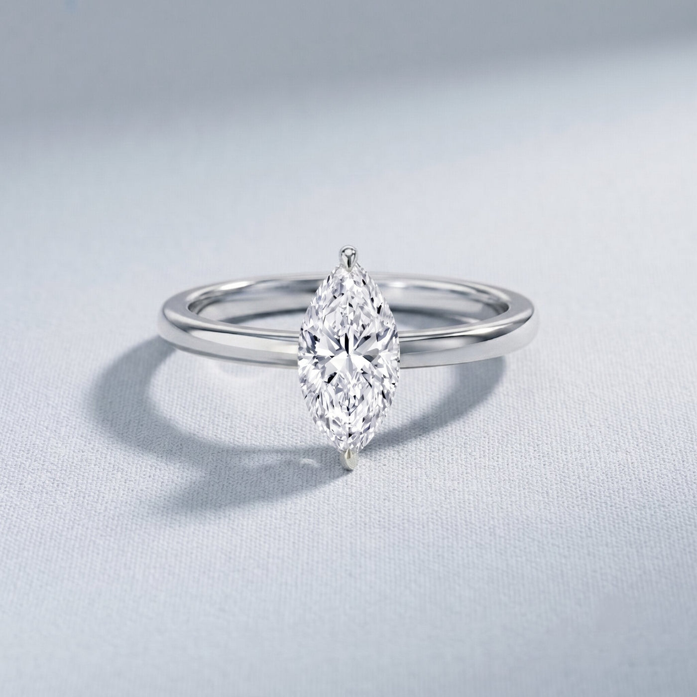 IGI Certified Lab Grown 1 Carat Diamond Marquise Engagement Ring Solitaire