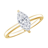 IGI Certified Lab Grown 1 Carat Diamond Marquise Engagement Ring Solitaire