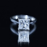 IGI Certified Lab Grown 3 Carat Diamond Princess Cut Engagement Ring Solitaire