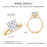 IGI Certified Lab Grown 3 Carat Diamond Princess Cut Engagement Ring Solitaire
