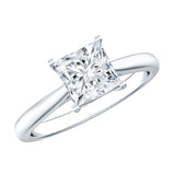 Solitaire 1 Carat Princess Cut Lab Grown Diamond Engagement Ring with IGI Certificate