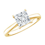 Solitaire 1 Carat Princess Cut Lab Grown Diamond Engagement Ring with IGI Certificate