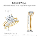IGI Certified 2 Carat Lab Grown Diamond Princess Cut Engagement Ring With Wedding Band