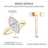 IGI Certified 2 Carat Lab Grown Diamond Marquise Ring For Engagement