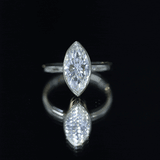 IGI Certified 3 Carat Solitaire Lab Grown Diamond Marquise Cut Engagement Ring