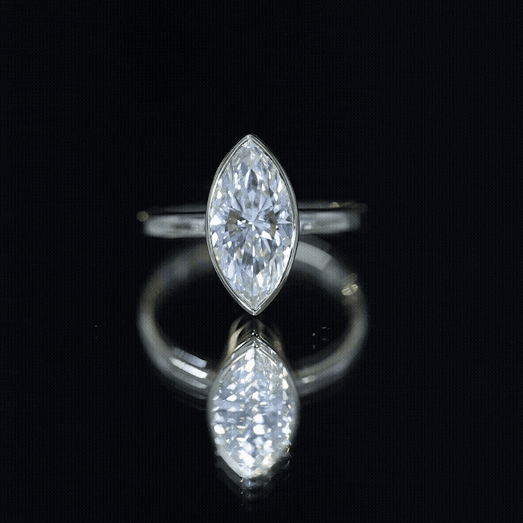 IGI Certified 3 Carat Solitaire Lab Grown Diamond Marquise Cut Engagement Ring