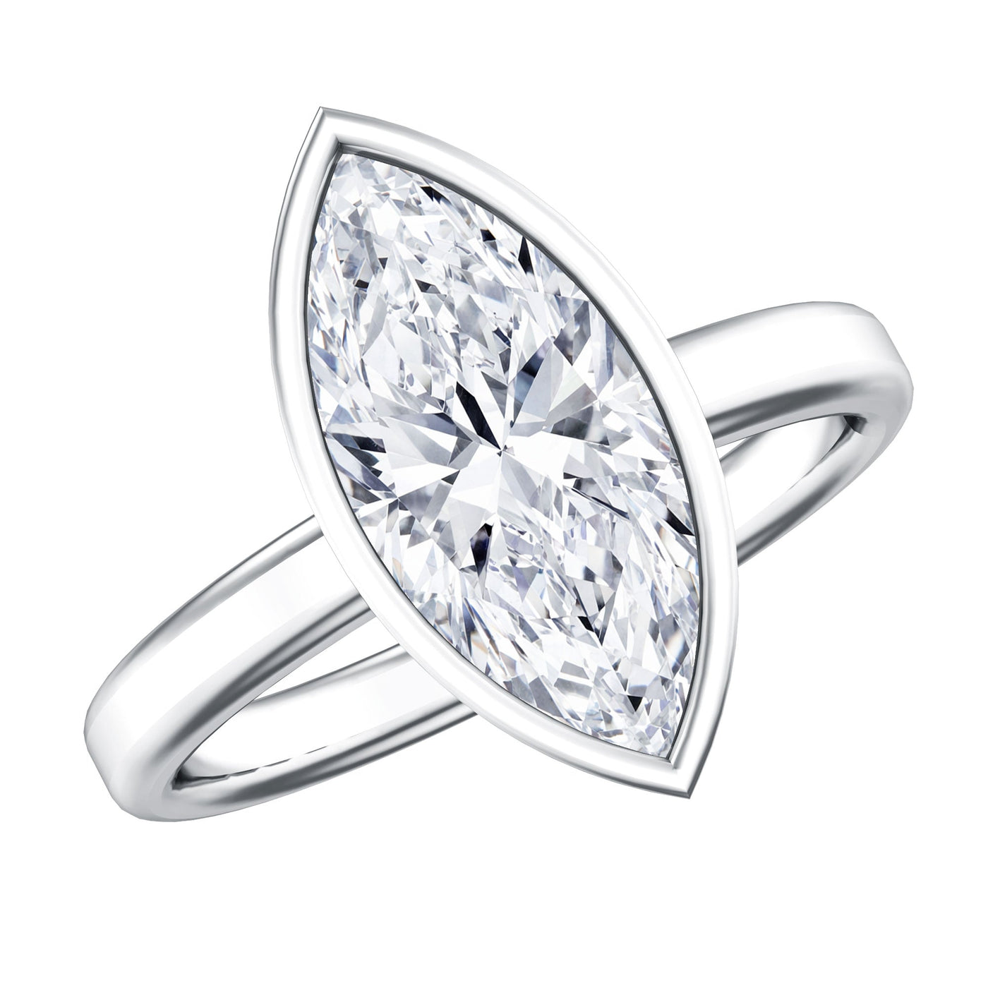 IGI Certified 3 Carat Solitaire Lab Grown Diamond Marquise Cut Engagement Ring