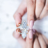 IGI Certified 3 Carat Solitaire Lab Grown Diamond Marquise Cut Engagement Ring
