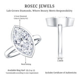 4 Carat Marquise Cut Lab Grown Diamond Bezel Engagement Ring with IGI Certificate