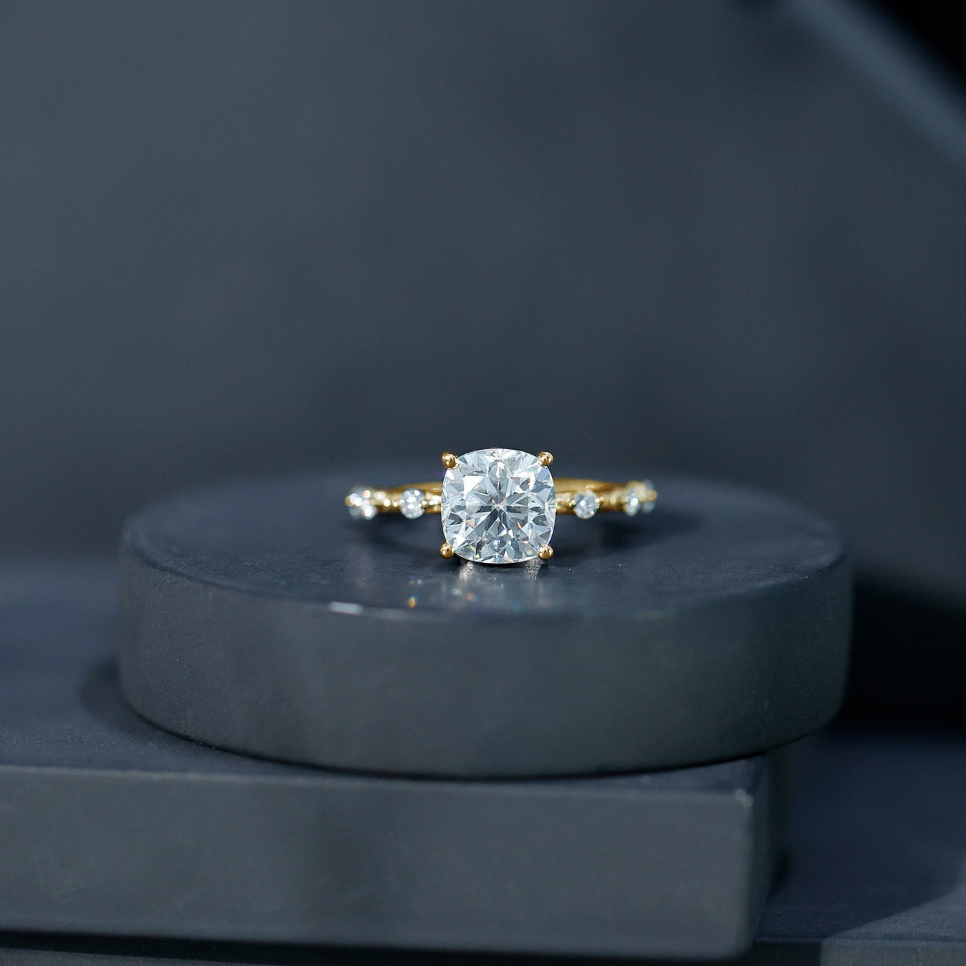 3 Carat IGI Certified Lab Grown Diamond Cushion Cut Engagement Ring for Women