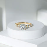 3 Carat IGI Certified Lab Grown Diamond Cushion Cut Engagement Ring with Side Stones