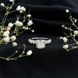 IGI Certified 2 Carat Cushion Cut Lab Grown Diamond Engagement Ring with Side Stones