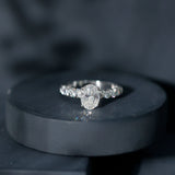 1 Carat Oval Cut Lab Grown Diamond Side Stone Engagement Ring IGI Certified