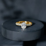 1 Carat Oval Cut Lab Grown Diamond Side Stone Engagement Ring IGI Certified