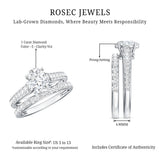 Oval Shaped 1 Carat Lab Grown Diamond Bridal Ring Set with IGI Certificate