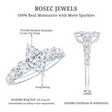 Marquise Cut Moissanite Engagement Ring with Side Stones