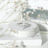Marquise Cut Moissanite Engagement Ring with Side Stones