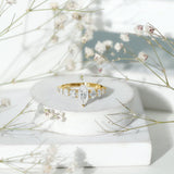 Marquise Cut Moissanite Engagement Ring with Side Stones
